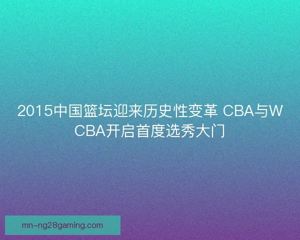 2015中国篮坛迎来历史性变革 CBA与WCBA开启首度选秀大门